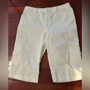 Rafaella Women’s Shorts White/cream Cargo Cotton Shorts Sz 12